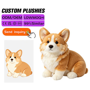 Peluche de Perro Corgi Personalizado, Realista, Estilo Curativo, Suave, para Amantes de las Mascotas, Regalo y para el Mostrador de Recepción de Clínicas Veterinarias - Product Image 1