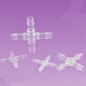 Conector de Plástico de Cuatro Vías en Forma de Cruz, Transparente, para Mangueras de Igual Diámetro, DS 016, DS 024, DS 032, DS 040, DS 048, DS 064, DS 087 - Product Image 1