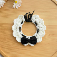 KIVA printemps Style Crochet chat écharpe à la main collier pour animaux de compagnie mignon arc chien bavoir tricoté PP coton rempli accessoires de fête pour chats