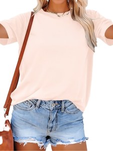 Camiseta de mujer, camisetas holgadas informales de manga corta, camisetas de verano, ropa de mujer, Top de última moda 6 - Product Image 1