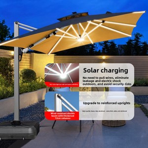 Sombrilla Romana Grande <span class=keywords><strong>para</strong></span> Exteriores, Comercial, con Marco <span class=keywords><strong>de</strong></span> Aluminio, Protección UV, Inclinación Ajustable, <span class=keywords><strong>para</strong></span> Jardín, Terraza, Villa - Product Image 3