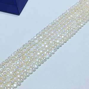 Perla barroca de agua dulce <span class=keywords><strong>Natural</strong></span> de 5-6mm, abalorios Diy, materias primas, cuentas de perlas sueltas, venta al por mayor, Perla Zhuji de agua dulce <span class=keywords><strong>Natural</strong></span> - Product Image 4