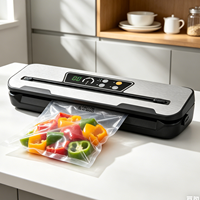 Scelleuse sous vide compacte OEM pour aliments et viandes, une machine électrique semi-automatique portable avec coupe-sac intégré et voyant LED