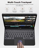 REXIAO iPad Pro 13 pouces (2024 M4) Nouveau clavier mécanique magnétique sans fil ultra-fin étanche avec mécanisme à ciseaux