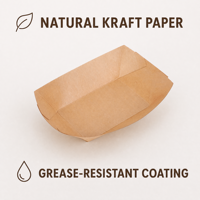 Boîte en papier kraft jetable pour aliments, plateau personnalisé imprimé pour frites, nachos, hot-dogs, snacks à emporter