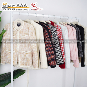 KingAAA <span class=keywords><strong>Giacca</strong></span> Invernale Vintage Autentica di <span class=keywords><strong>Tweed</strong></span> Usata da Donna, Cappotto Corto Retrò di Design, Abbigliamento da Sfilata - Product Image 2