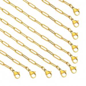 Collier tendance anti-ternissement en or 24 carats, chaîne en acier inoxydable de Dubaï pour femmes, hommes et filles - Product Image 1