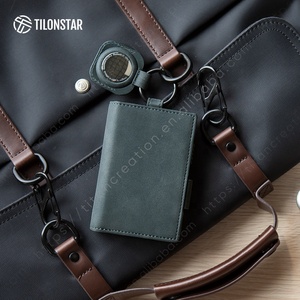 TVC317 prix d'usine <span class=keywords><strong>porte</strong></span>-cartes de crédit en cuir à deux volets pour Airtag Cover Pop up Wallet Men Card Holder - Product Image 6