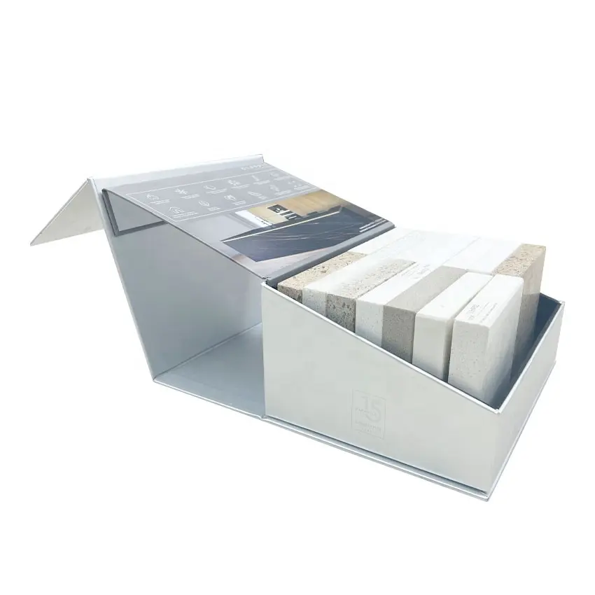 YIDU Hochwertige Verpackung Fabrik Fliesen Vitrine Granit Box Quarz Vitrine Papier Koffer für Stein probe