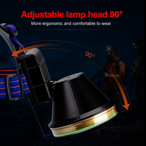 Phares réglables IP68 étanche <span class=keywords><strong>travail</strong></span> Camping lumière torche lumière <span class=keywords><strong>Led</strong></span> <span class=keywords><strong>longue</strong></span> portée lampe <span class=keywords><strong>de</strong></span> poche en plein air randonnée <span class=keywords><strong>phare</strong></span> - Product Image 4