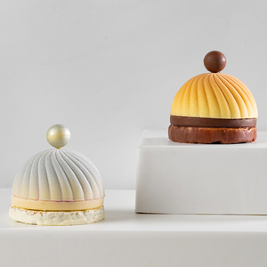 AKOKO6 <span class=keywords><strong>Pâtisserie</strong></span> Française Spirale Boule <span class=keywords><strong>Cercle</strong></span> Demi-Ronde Moule en Silicone Outil de Cuisson pour Mousse Gâteau Gâteau Outils - Product Image 1