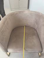 Fauteuil de loisirs rembourré à dossier épais velours Accent confortable en forme de C canapé fauteuil pour chambre salon salle à manger vanité