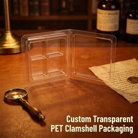 Boîte à clapet personnalisée en PET transparent pour emballage sous blister de cire fondante, appâts de pêche et quincaillerie