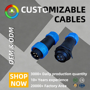 Conector <span class=keywords><strong>El</strong></span>éctrico Tipo Soldadura 3P 5P 12P 14P, Conector <span class=keywords><strong>de</strong></span> Cable Macho y Hembra Impermeable IP67/IP68, Latón Chapado en Oro, 200V, Nylon - Product Image 1