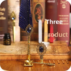 Set de Plumas Mágicas con Gema (10 Piezas), Pluma de Inmersión para Sellos de Cera Estilo Retro Europeo, Caja de Regalo para Pluma Estilográfica, Regalo de Cumpleaños - Product Image 2