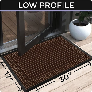 Tapis de porte extérieur antidérapant pour l'automne et Noël, grand format, motif écossais, pour l'entrée d'appartement, idéal pour les pattes sales des chiens - Product Image 1