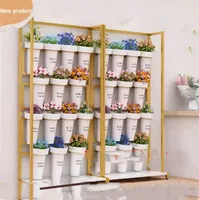 Rak Bunga Bertingkat Seni Besi Modern Ramah Lingkungan Hemat Ruang, Mudah Dirakit Model Tangga Barel, Indoor/Outdoor