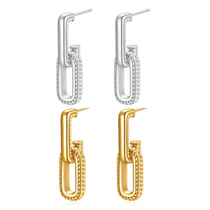 Geometric <b>Stud</b> Earrings 10Mm Stainless Steel Fashion Jewelry For Women <b>Silver</b> Gold Color - Product Image 1