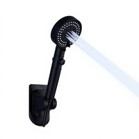 Pommeau de Douche Minimaliste Moderne Noir en ABS à Cinq Réglages, Ensemble de Douche Pressurisé à Jet Unique pour une Pression d'Eau Améliorée