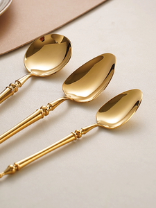 Hot bán thân thiện với môi vàng thiết lập dao kéo Hoàng Gia thiết lập dao kéo thép không gỉ gương dao muỗng nĩa sang trọng Flatware cho đám cưới - Product Image 5