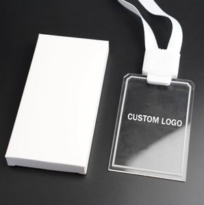 Custom LED Glow Name Badge Acrylic Laser Engraved Logo on <b>Polyester</b> <b>Lanyard</b> for Party Events - Product Image 1