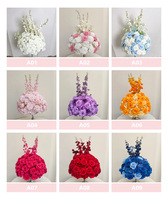Boules de fleurs artificielles en soie en gros pour centres de table de mariage, décorations de table en fausses roses pour événements festifs, tailles 50-80 cm