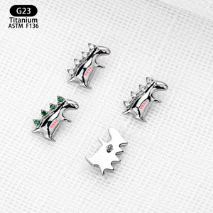 <b>Titanium</b> Animal Shape Ear <b>Studs</b> G23 ASTM F136 Piercing Jewelry For Cartilage And Lip - Product Image 4