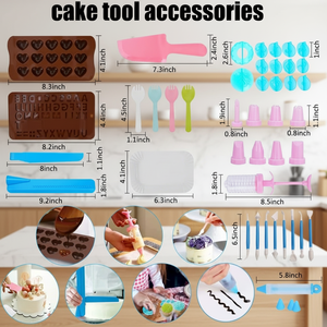 Juego de 635 Piezas para Decoración de Pasteles con Plato Giratorio y Boquillas, con Caja Portátil, Herramientas de Repostería Personalizables, Venta al Por Mayor - Product Image 2