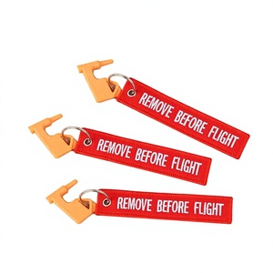 Etiqueta de Llavero Táctica Personalizada de Fábrica con Bordado 'Remove Before Flight' y Hebilla de Liberación Rápida - Product Image 1