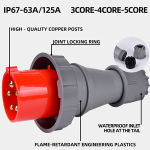 IP67 5pin 63A bền công nghiệp điện cắm IP đánh giá công nghiệp ổ cắm và cắm điện ổn định công nghiệp cắm - Product Image 2