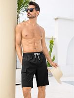 SILKWORLD Short de bain pour homme 9 pouces à séchage rapide avec doublure en mesh, poches et cordon de serrage