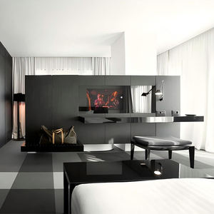 Muebles de dormitorio para hotel urbano tipo boutique OEM ODM, juego de cama tamaño king size blanco con mesita de noche para habitación de hotel moderna - Product Image 3