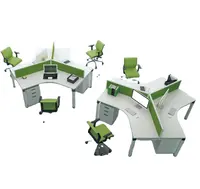 เฟอร์นิเจอร์สำนักงานที่ทันสมัยโต๊ะคอมพิวเตอร์สำหรับศูนย์บริการรูปร่างการออกแบบโต๊ะสำนักงาน