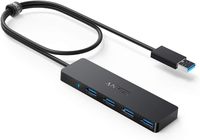 Hub USB 3.0 à 4 ports, concentrateur USB de données ultra-mince avec câble étendu de 2 pieds pour MacBook, Surface Pro, XPS, PC, clé USB, disque dur mobile
