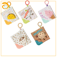 Jouet apaisant pour bébé, jouet à clipser pour poussette, jouet sensoriel à bruit froissé de dessin animé, couverture de dentition texturée, cadeau de naissance pour nouveau-né