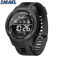 Montre sport numérique électronique de luxe SMAEL 8105 2024, résistante à l'eau 50 bars, chronographe, alarme, chronomètre, bracelet en silicone, pour homme