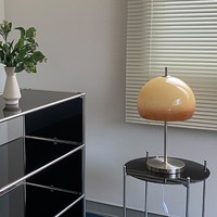 Lampe de table en verre vintage rétro orange de luxe nordique BIFANG, lampe en verre en forme de champignon pour chambre à coucher, lampe en forme de champignon pour hôtel
