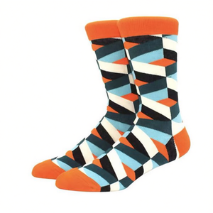 Calcetines de Media Pantorrilla para Hombre, Tallas 40-45, con Patrón Geométrico Colorido, Calcetines de Moda - Product Image 2