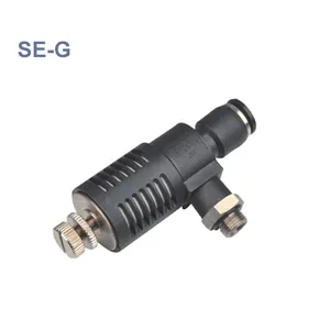 G-draad Fitting Throttle Uitlaat Asv310f-08S Pneumatische Connector Flow Air Quick Uitlaatklep Met Speed Control En Geluiddemper