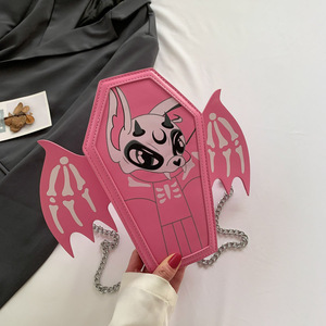 Bolso bandolera gótico personalizado con forma de ataúd, mini bolso Y2K con diseño de esqueleto y alas de murciélago, bolso de mano con forma de ataúd para Halloween - Product Image 3