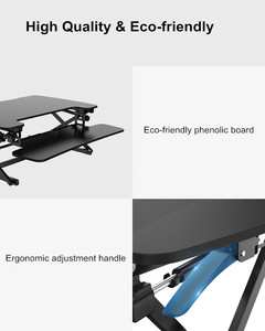 Hiện đại Ergonomic Chiều cao có thể điều chỉnh máy tính xách tay đứng Phenolic HPL bàn phím 15kg Khả năng chịu tải thân thiện với môi chất liệu cho văn phòng sử dụng - Product Image 6