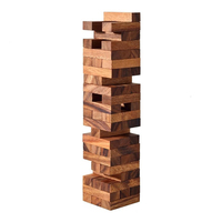 Blocs de construction éducatifs en bois, jouets à empiler unisexe, tour de culbutage, jeu de construction avec boîte en bois pour tous les âges