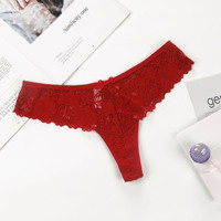 Culotte taille basse en dentelle pour femmes, sous-vêtements Sexy pour femmes, culotte string à dos en T pour adultes, uni teint comme sur la photo