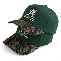Gorra de Béisbol de Dos Tonos, Gorra Personalizada con Visera con Estampado Floral, Gorra de Béisbol Unisex con Logotipo Bordado