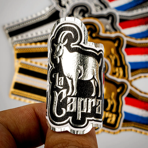 Die Cut Glossy Gold Foil <strong>Sticker</strong> Embossment in the Shape of Custom <strong>Printed</strong> Cigar Band Ring Wrap Label for Ciga - Product Image 4