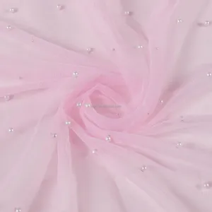 최고 패션 여성 QUICK-DRY 고품질 웨딩 레이스 원단 프랑스 얇은 명주 그물 자수 비즈
