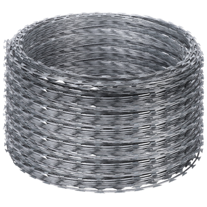 Fil barbelé <span class=keywords><strong>concertina</strong></span> galvanisé BTO-22 de 450 mm, prix usine, personnalisé pour clôtures de sécurité - Product Image 1