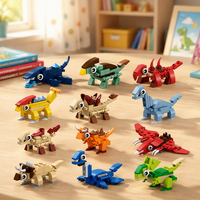 12 styles de briques de dinosaures DIY séparées, modèle en plastique, mini blocs de construction de dinosaures, jouets pour enfants de 5 à 7 ans