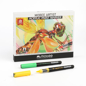 Marcadores de pintura acrílica líquida directa Mobee P-9107/12, multicolor, para manualidades, suministros de arte, rotuladores de pintura acrílica de secado rápido - Product Image 2