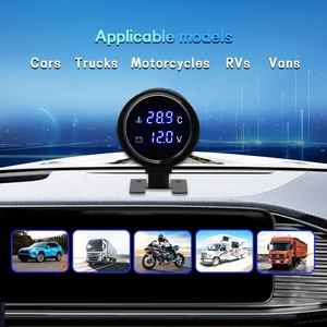 Wenle 2 в 1 ЖК-дисплей, Автомобильная модификация, автомобильная электроника, 12 В, синий свет, температура воды, вольтметр с датчиком температуры - Product Image 2